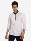 Men Slim Fit Contrast Collar Kurta