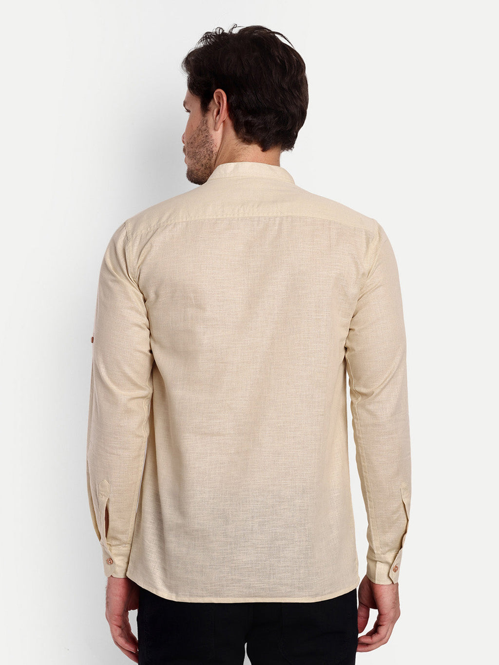 Mens Casual Slim Fit Full Sleeve Double Pocket Cotton Trendy Kurta