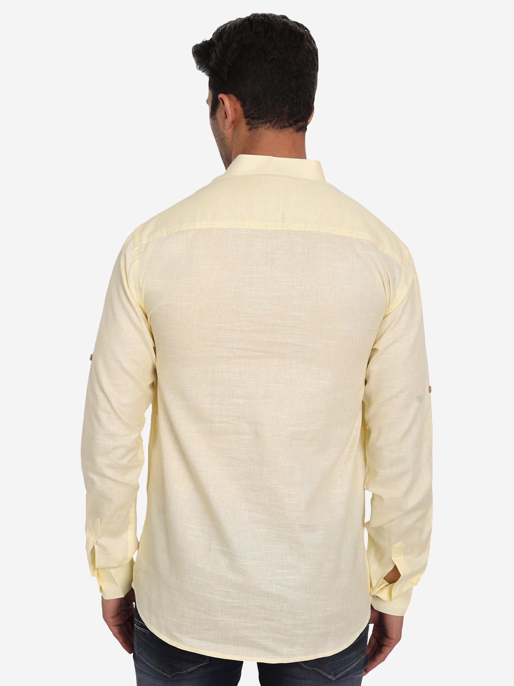 Men Double Button Slim Fit Casual Kurta