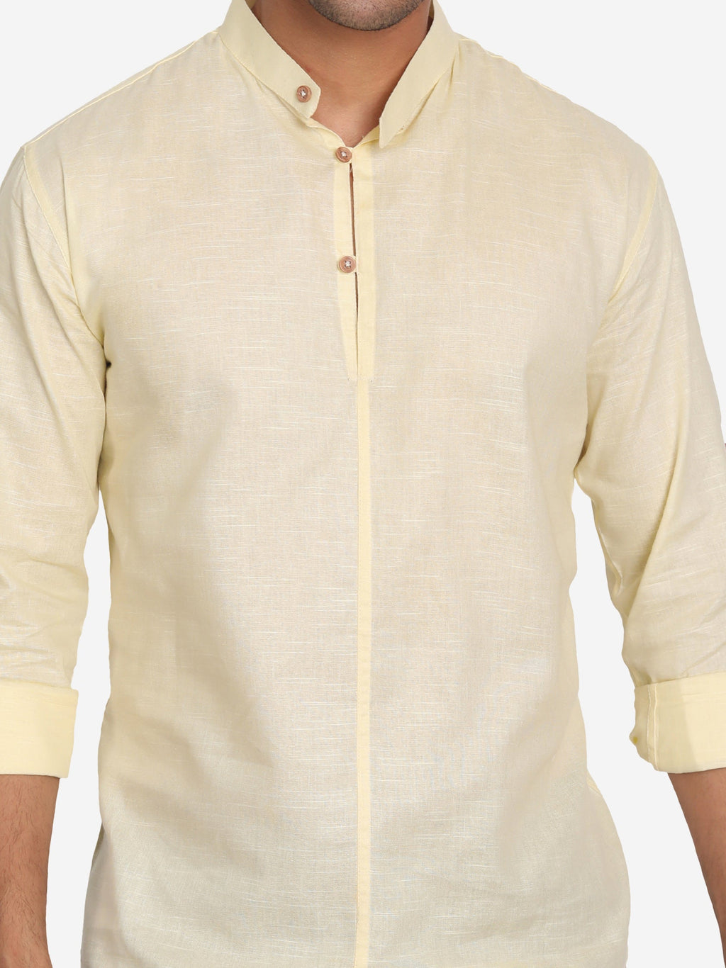 Men Double Button Slim Fit Casual Kurta