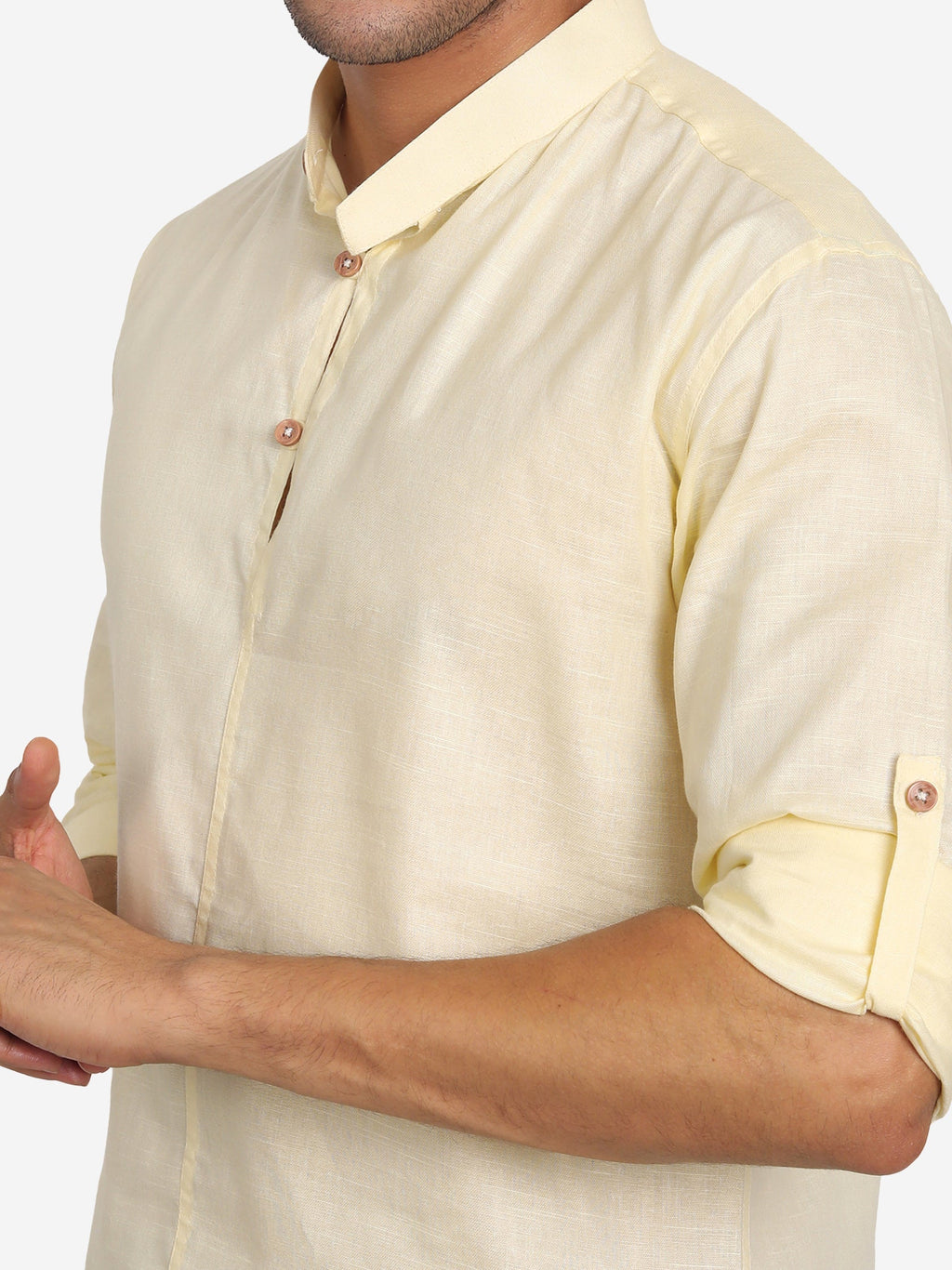 Men Double Button Slim Fit Casual Kurta