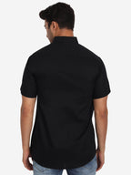 Men Pure Cotton Mandarin Collar Casual Half Sleeve Shirt