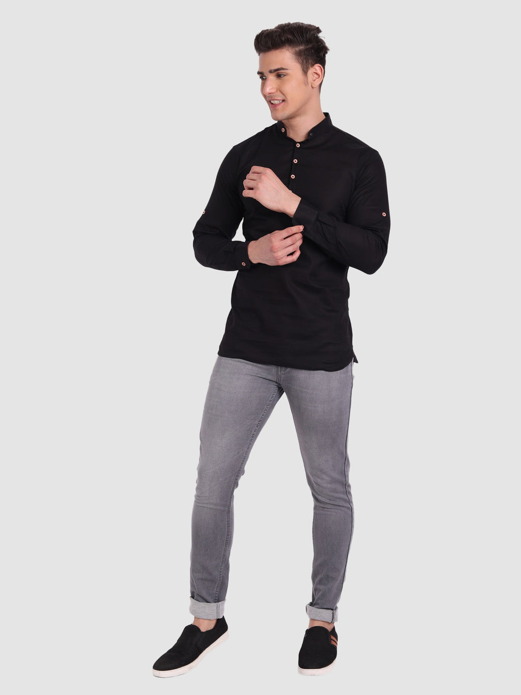 Mens Casual Slim Fit Full Sleeve Cotton Kurta
