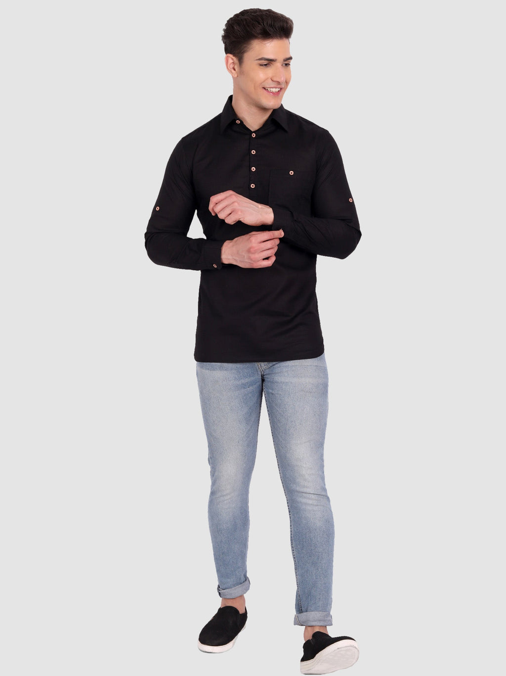 Mens Full Sleeve Casual Cotton Kurta