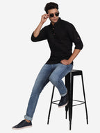 Men Double Button Slim Fit Casual Kurta