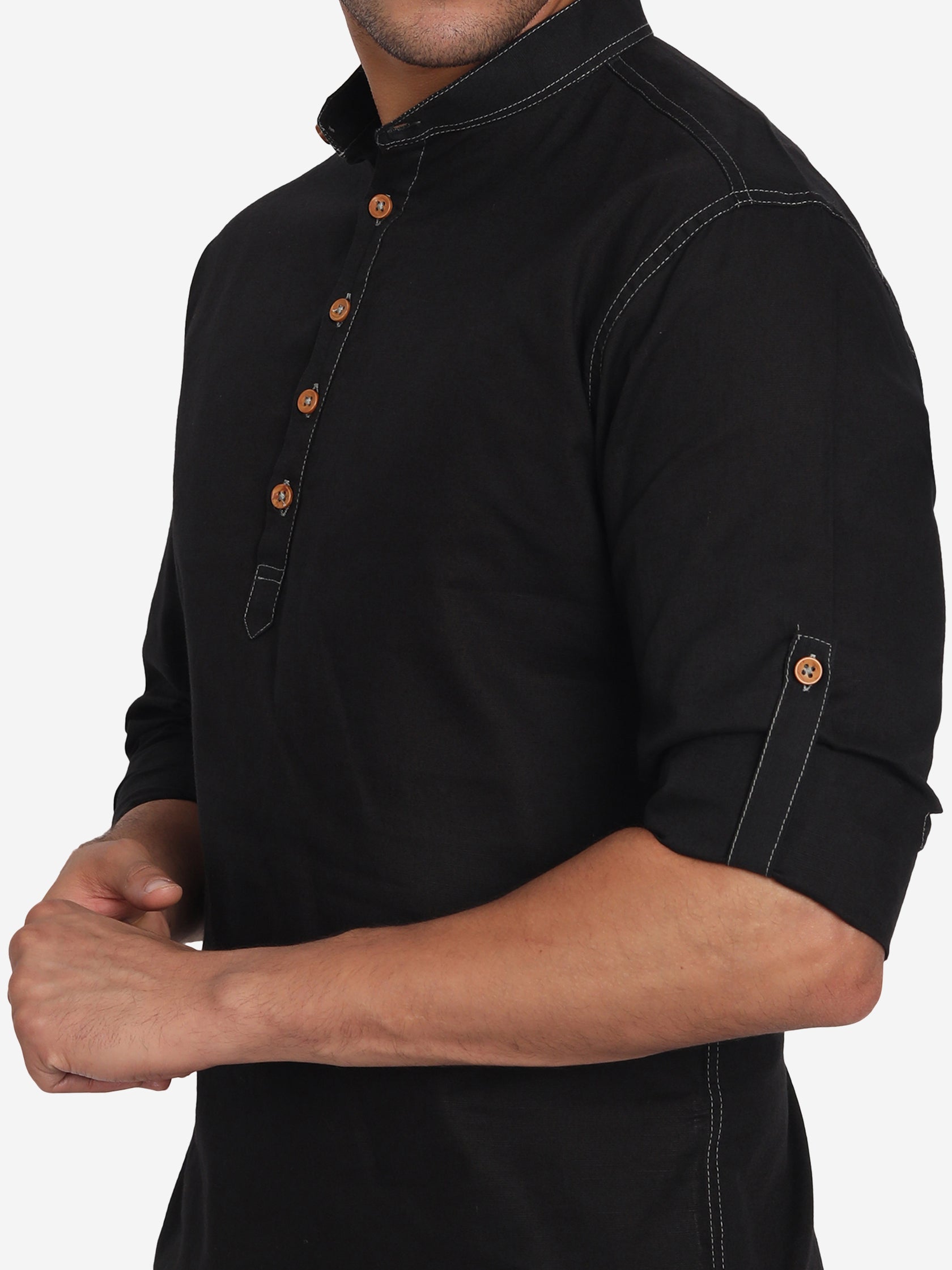 Men Cotton Slim Fit Short kurta