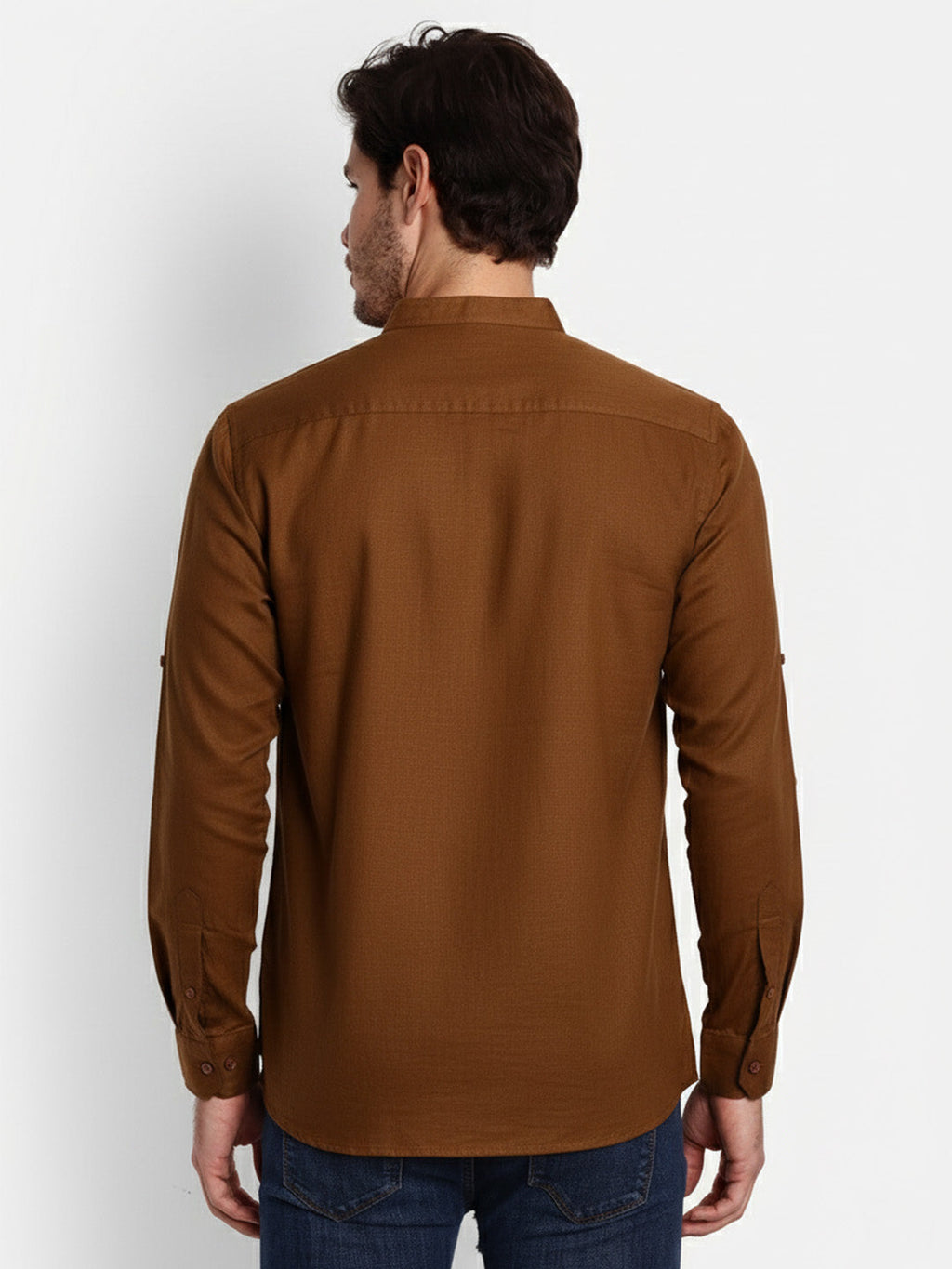 Mens Casual Slim Fit Full Sleeve Double Pocket Cotton Trendy Kurta