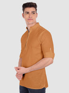 Mens Casual ZIP Style Full Sleeve Cotton Kurta