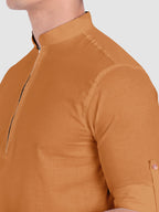 Mens Casual ZIP Style Full Sleeve Cotton Kurta