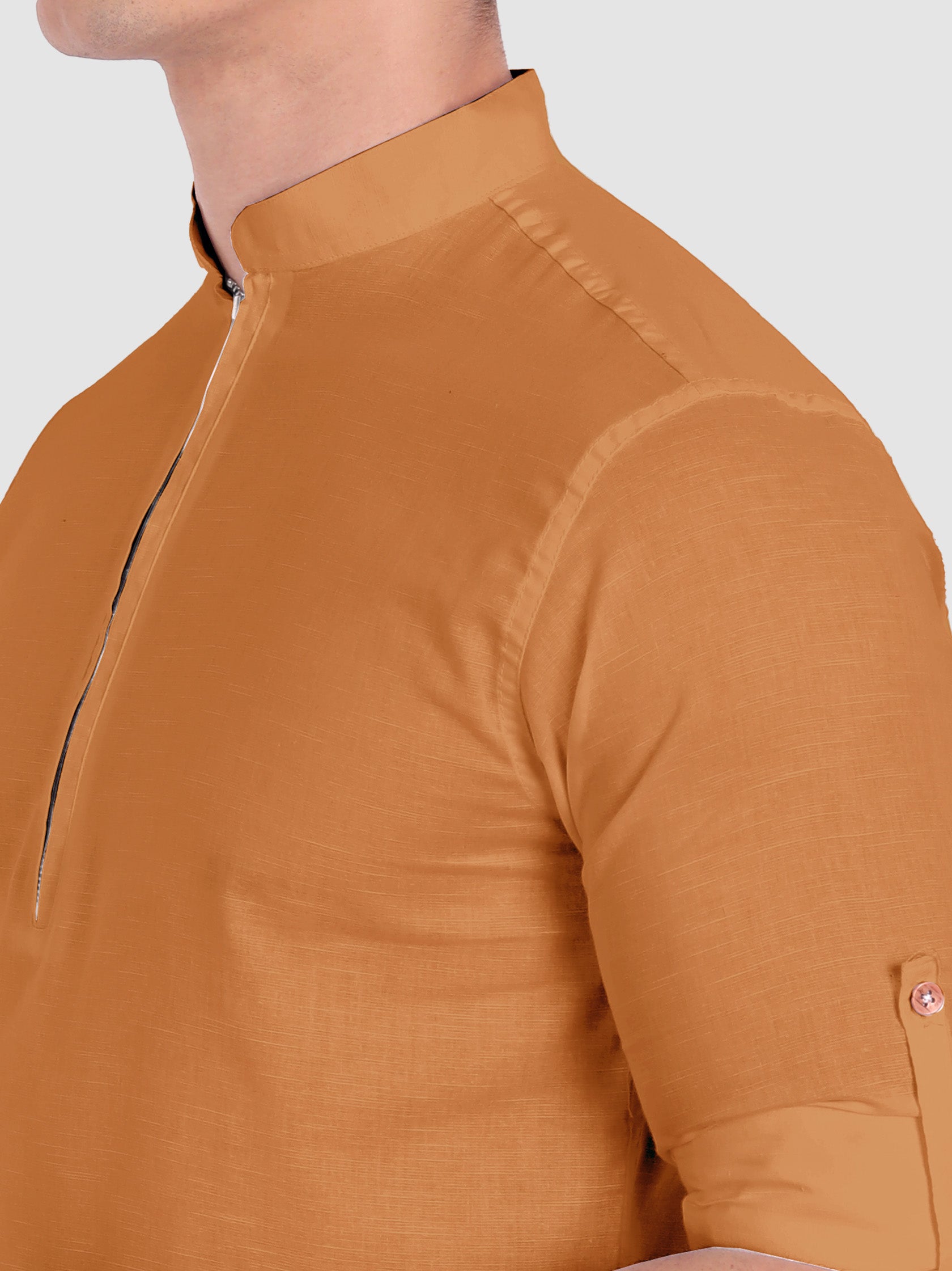 Mens Casual ZIP Style Full Sleeve Cotton Kurta
