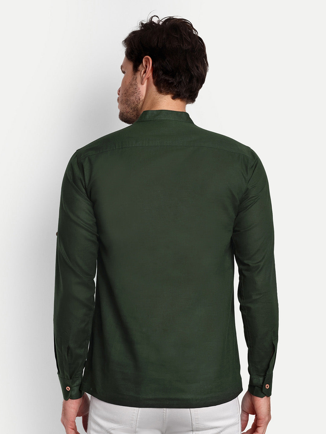 Mens Casual Slim Fit Full Sleeve Double Pocket Cotton Trendy Kurta