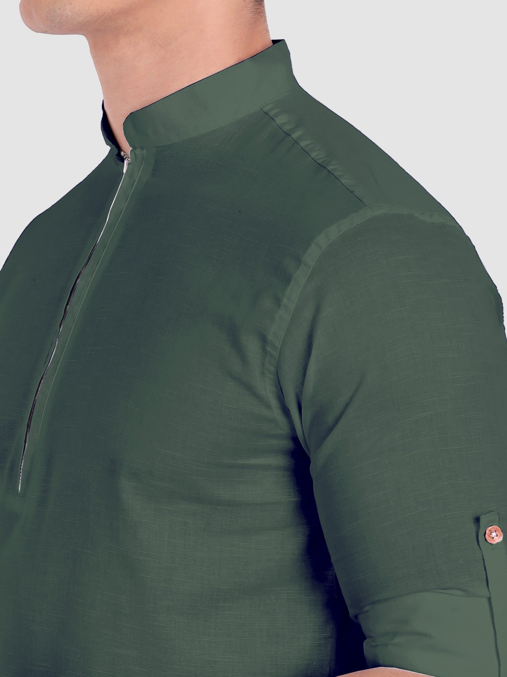 Mens Casual ZIP Style Full Sleeve Cotton Kurta