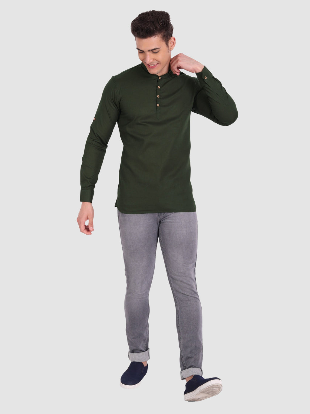 Mens Casual Slim Fit Full Sleeve Cotton Kurta
