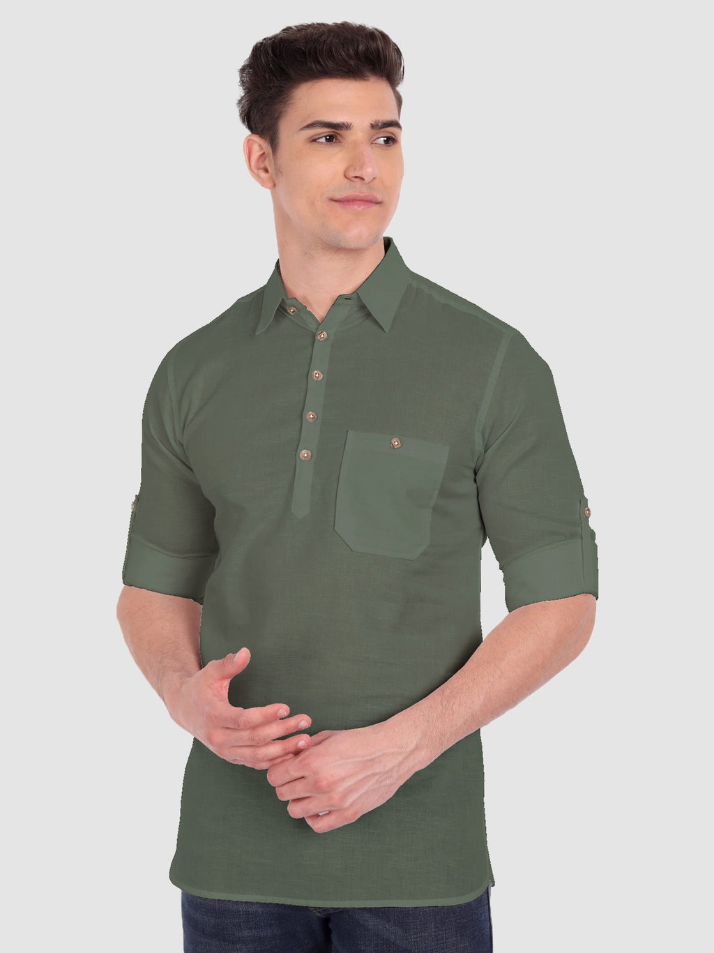 Mens Full Sleeve Casual Cotton Kurta
