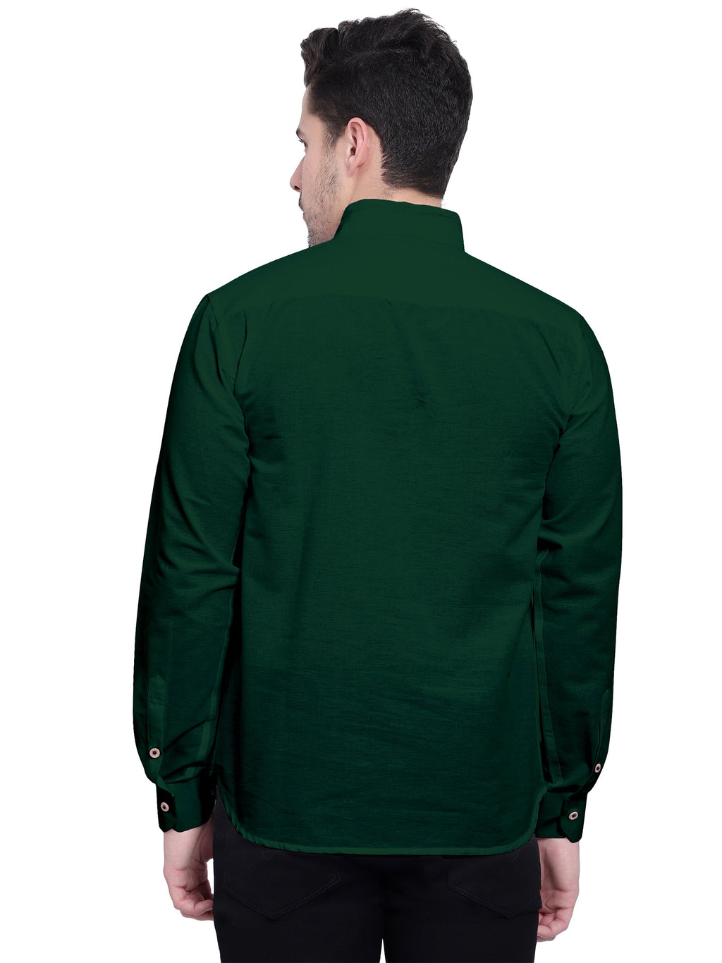 Mens Casual Slim Fit Full Sleeve Double Pocket Cotton Kurta