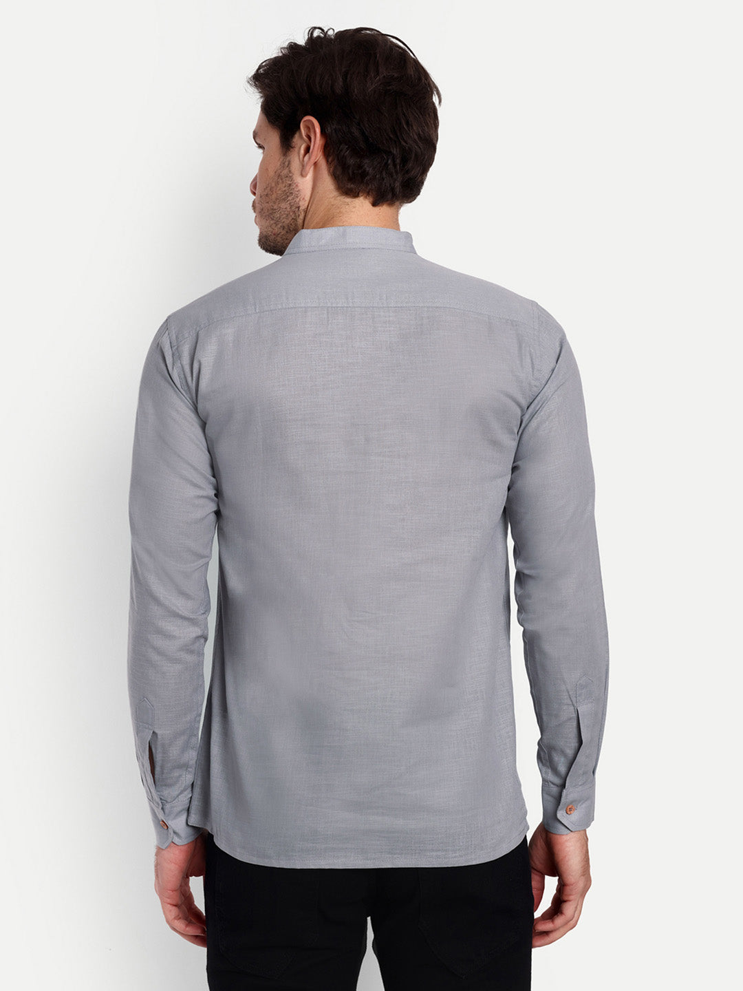 Mens Casual Slim Fit Full Sleeve Double Pocket Cotton Trendy Kurta