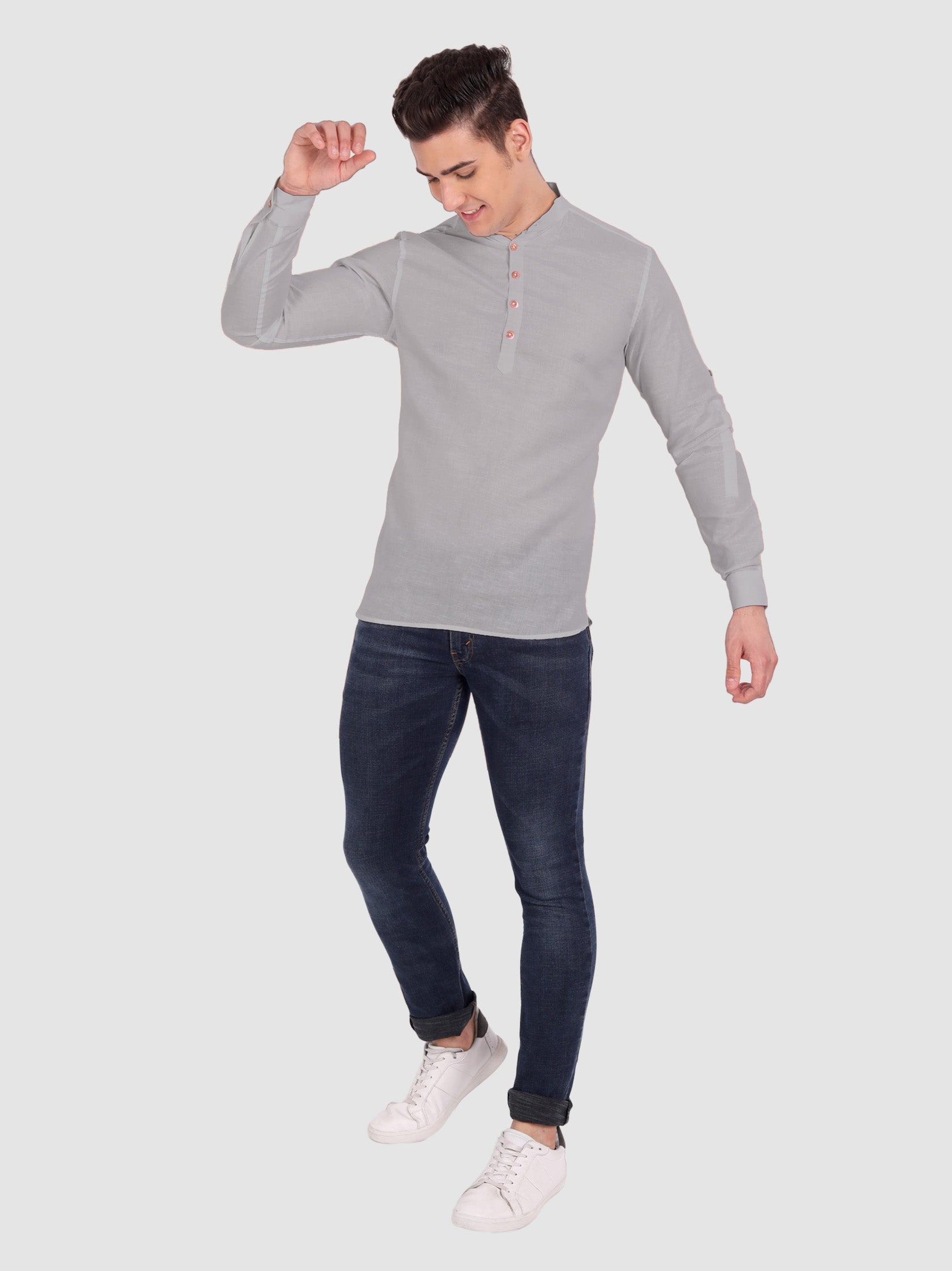 Mens Casual Slim Fit Full Sleeve Cotton Kurta