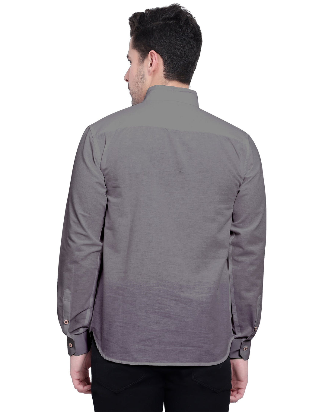 Mens Casual Slim Fit Full Sleeve Double Pocket Cotton Kurta