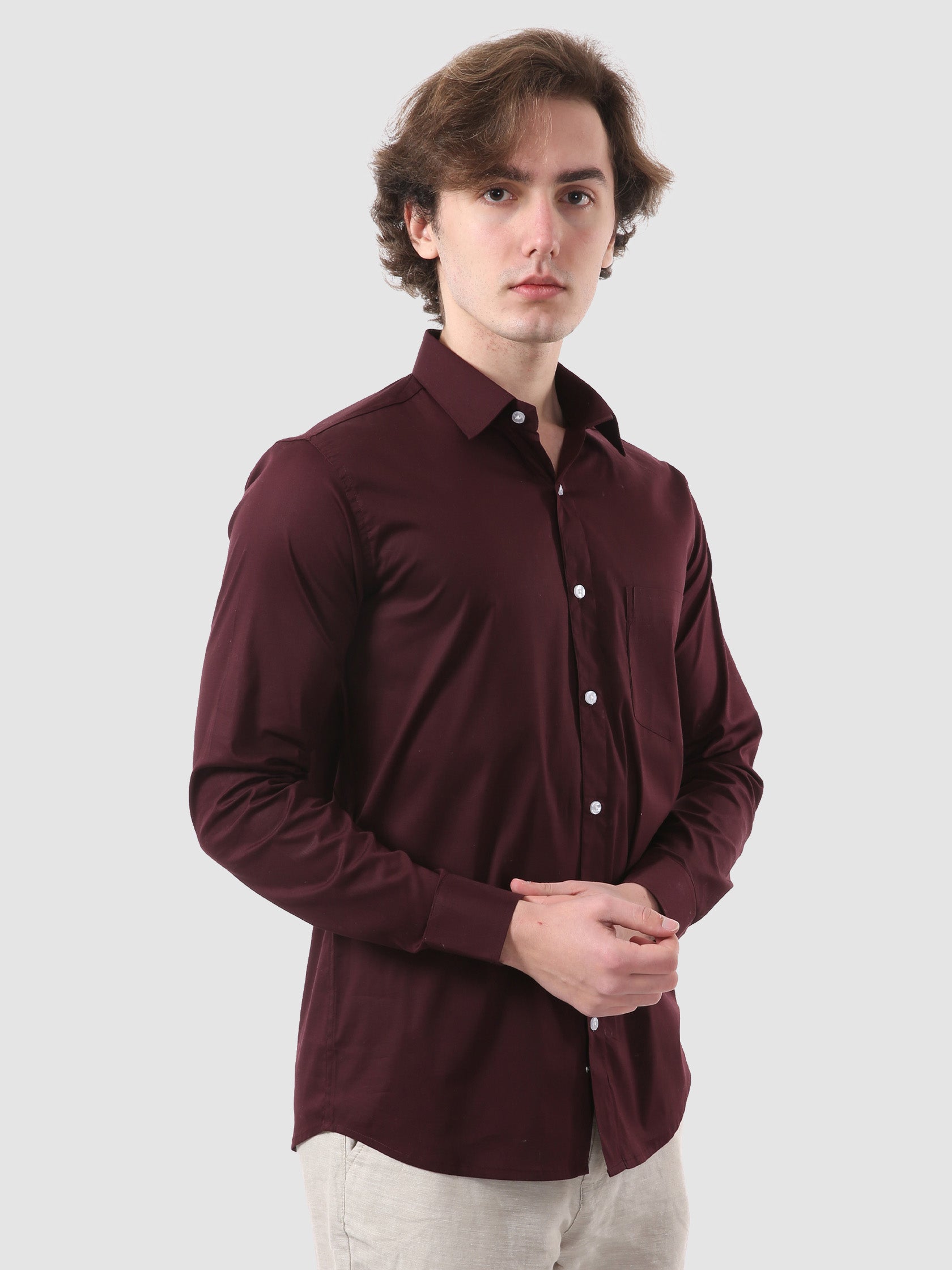 Mens Formal Full Sleeve Plain Shirt