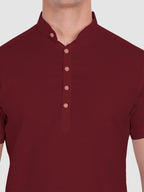 Mens Half Sleeve Casual Cotton Kurta