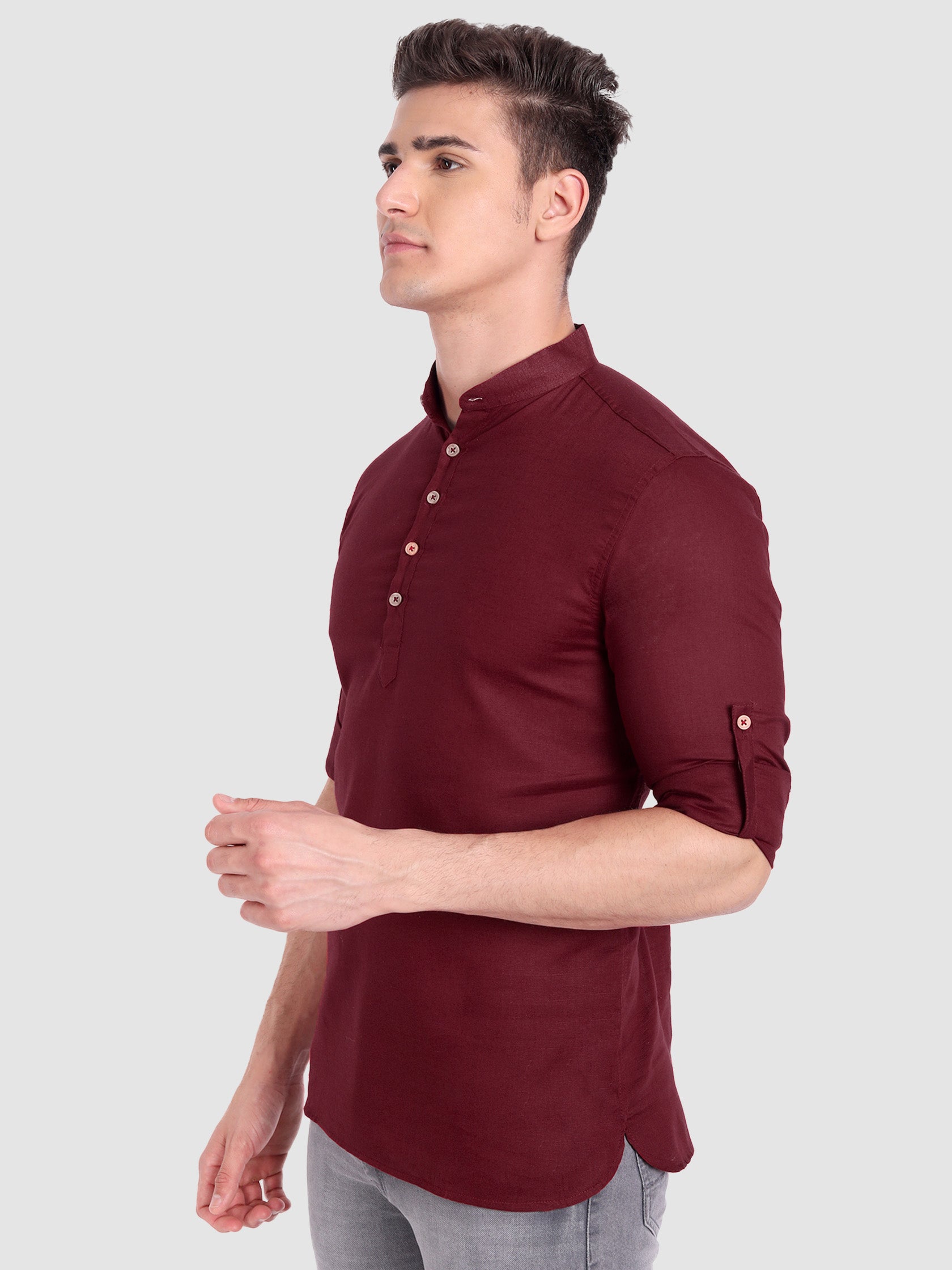 Mens Casual Slim Fit Full Sleeve Cotton Kurta