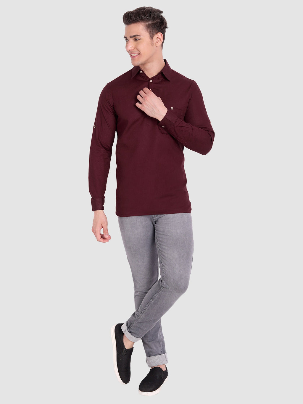 Mens Full Sleeve Casual Cotton Kurta