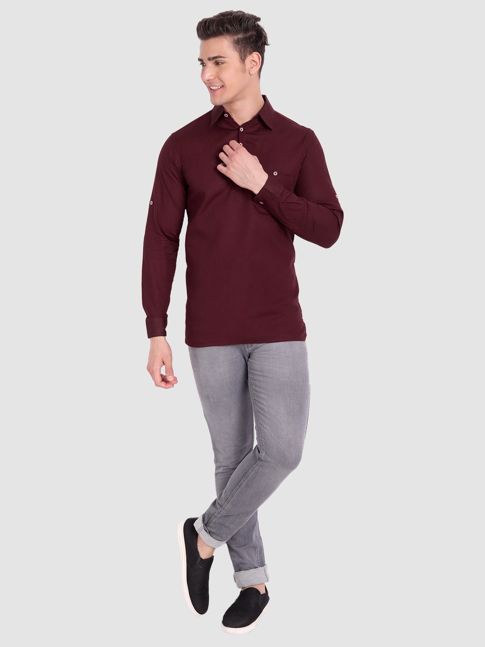 Mens Full Sleeve Casual Cotton Kurta