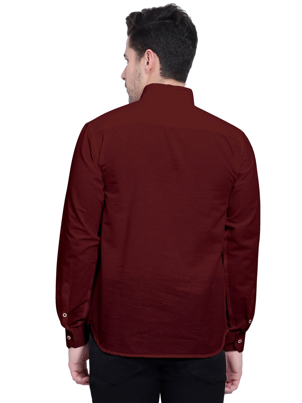 Mens Casual Slim Fit Full Sleeve Double Pocket Cotton Kurta