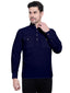 Mens Casual Slim Fit Full Sleeve Double Pocket Cotton Kurta