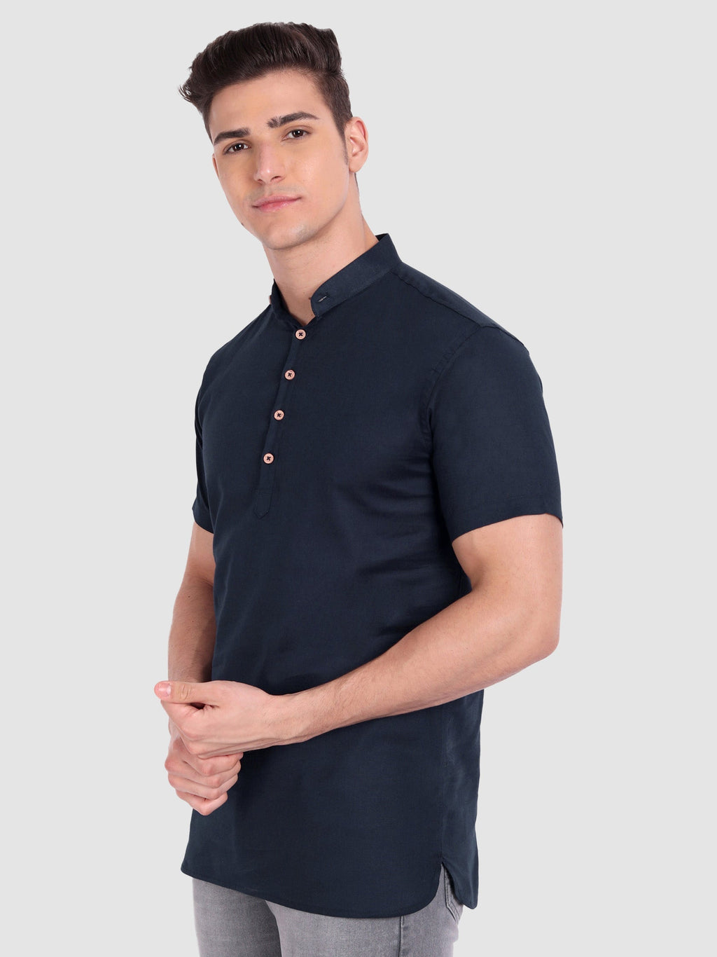 Mens Half Sleeve Casual Cotton Kurta