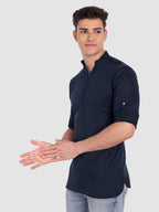 Mens Casual ZIP Style Full Sleeve Cotton Kurta