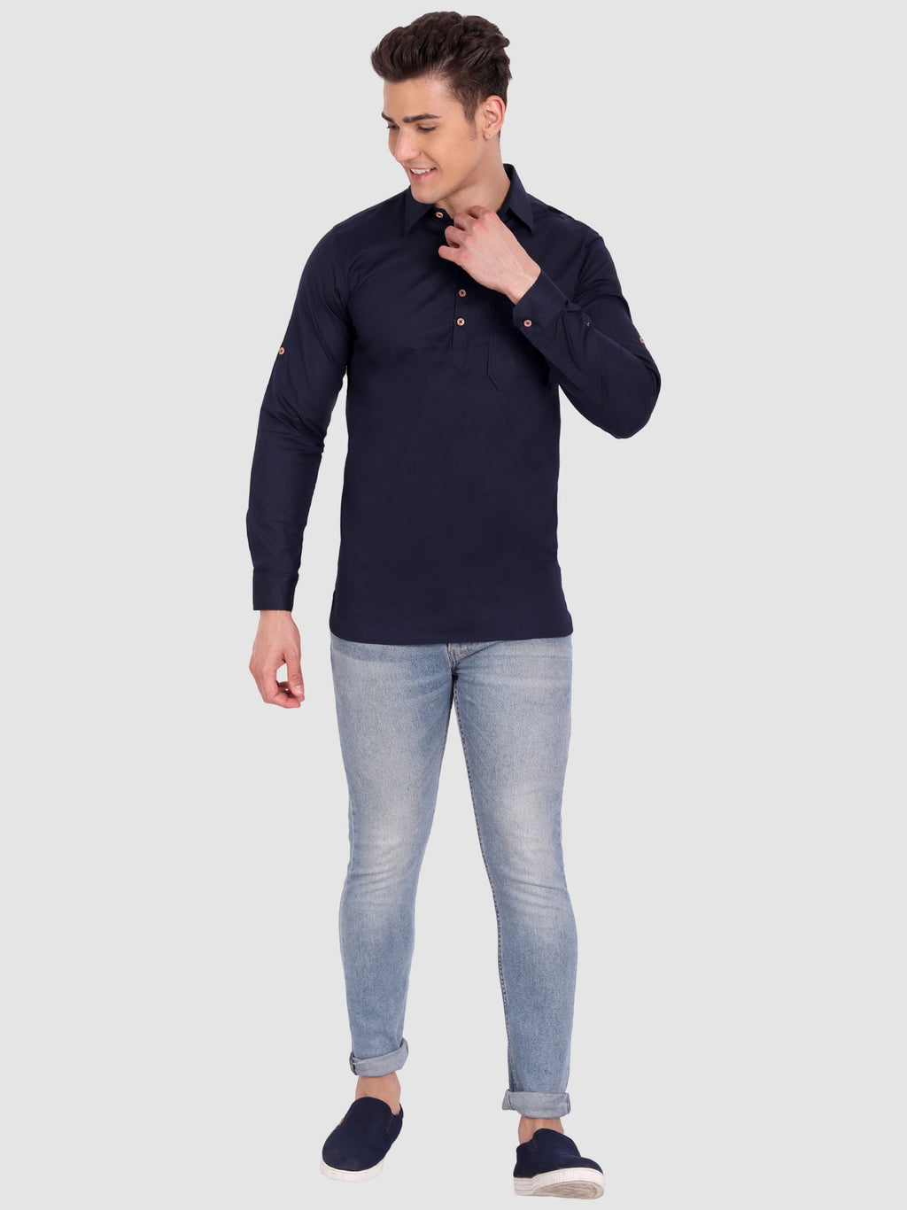 Mens Full Sleeve Casual Cotton Kurta