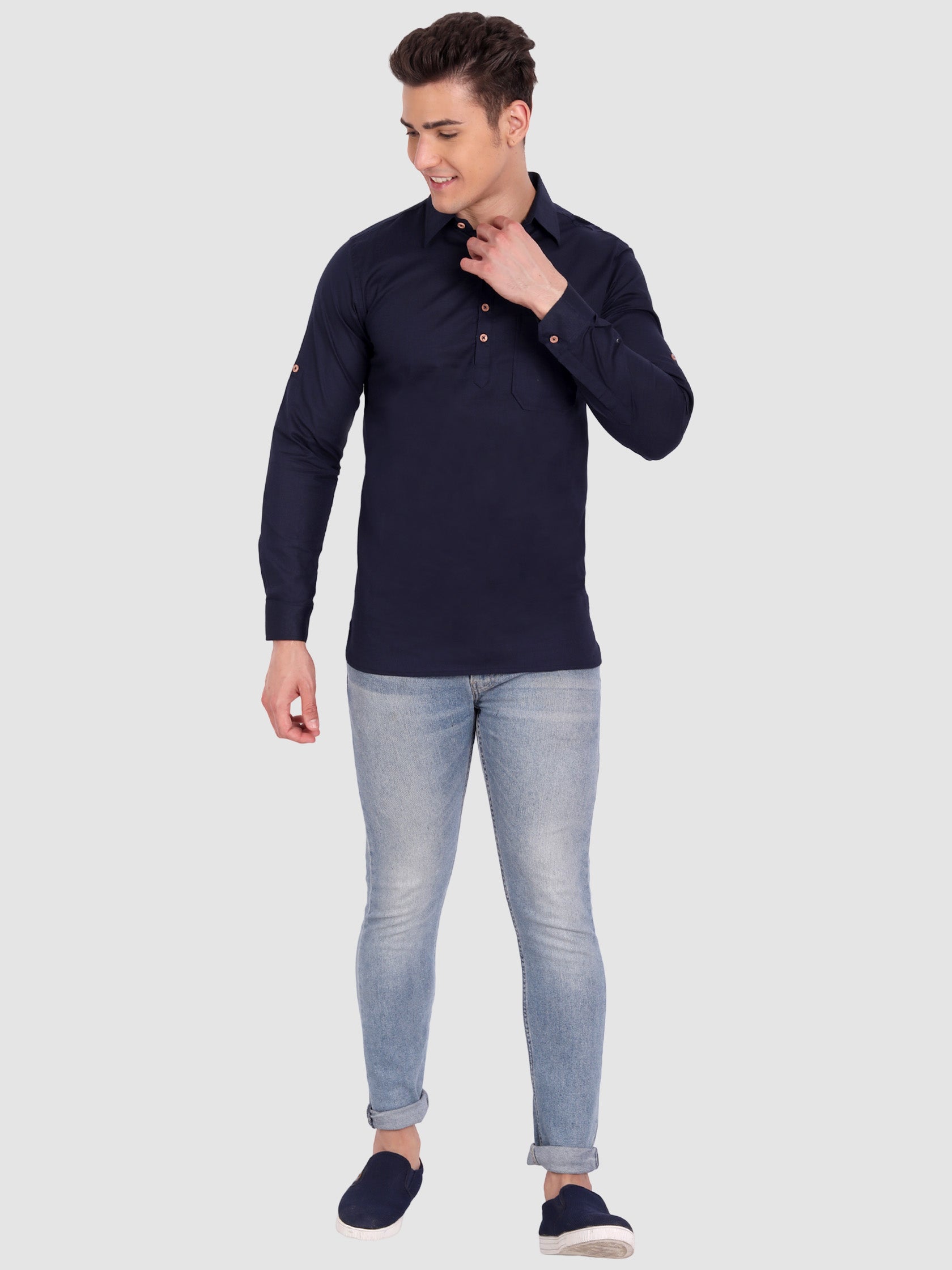 Mens Full Sleeve Casual Cotton Kurta