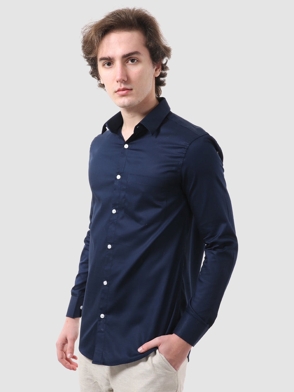 Mens Formal Full Sleeve Plain Shirt