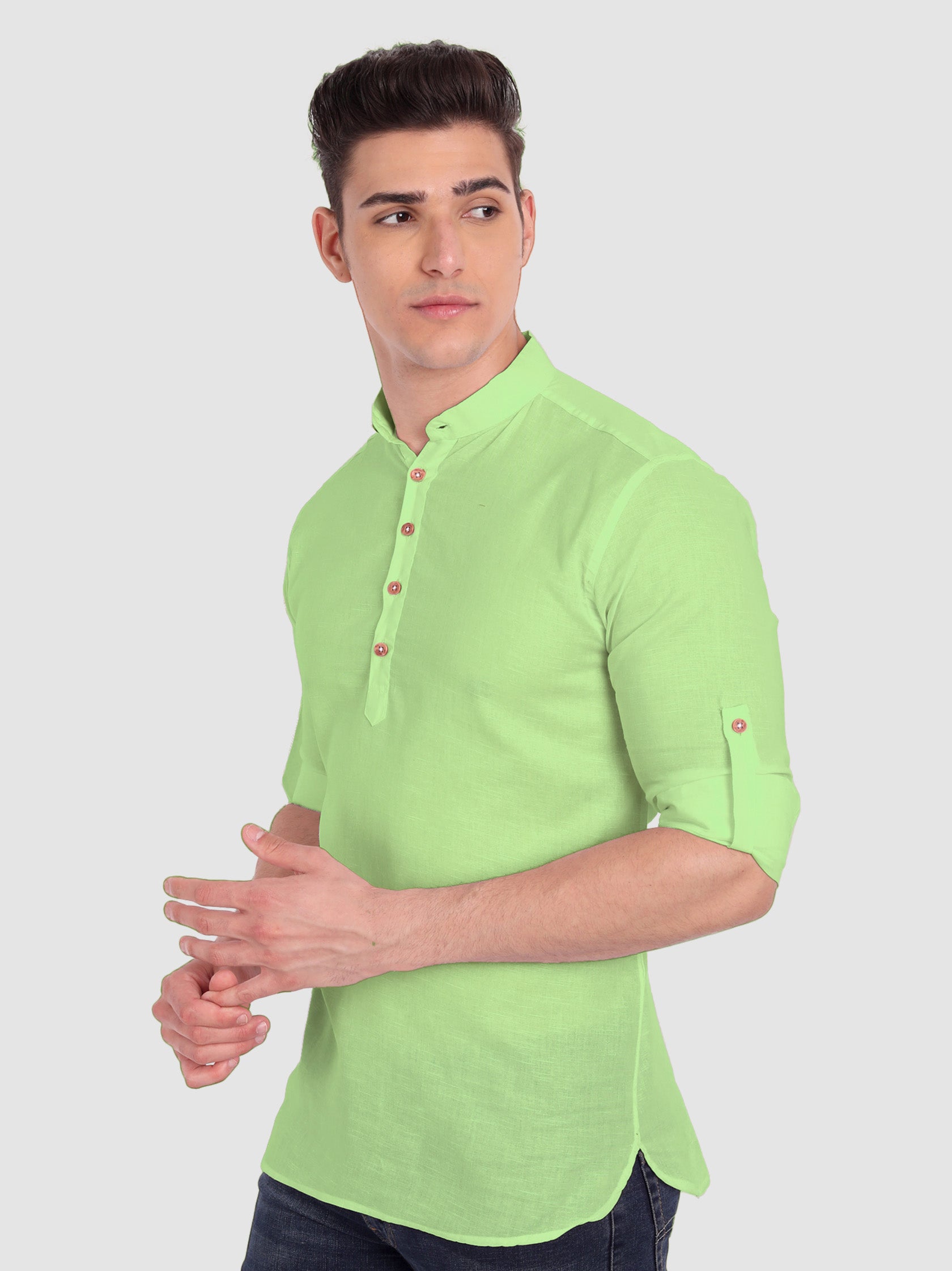 Mens Casual Slim Fit Full Sleeve Cotton Kurta