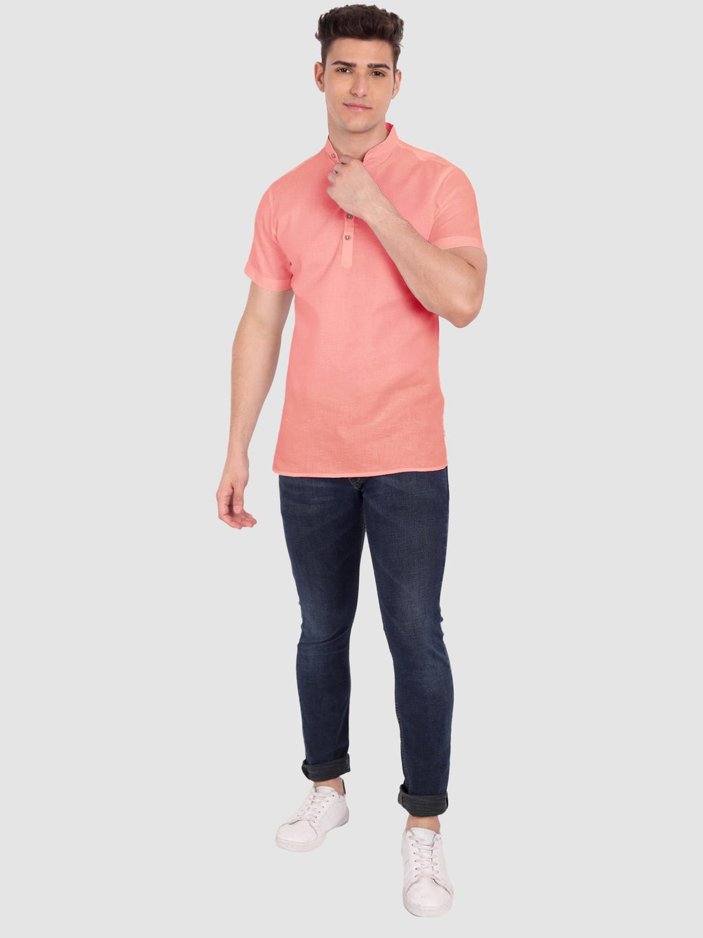 Mens Half Sleeve Casual Cotton Kurta