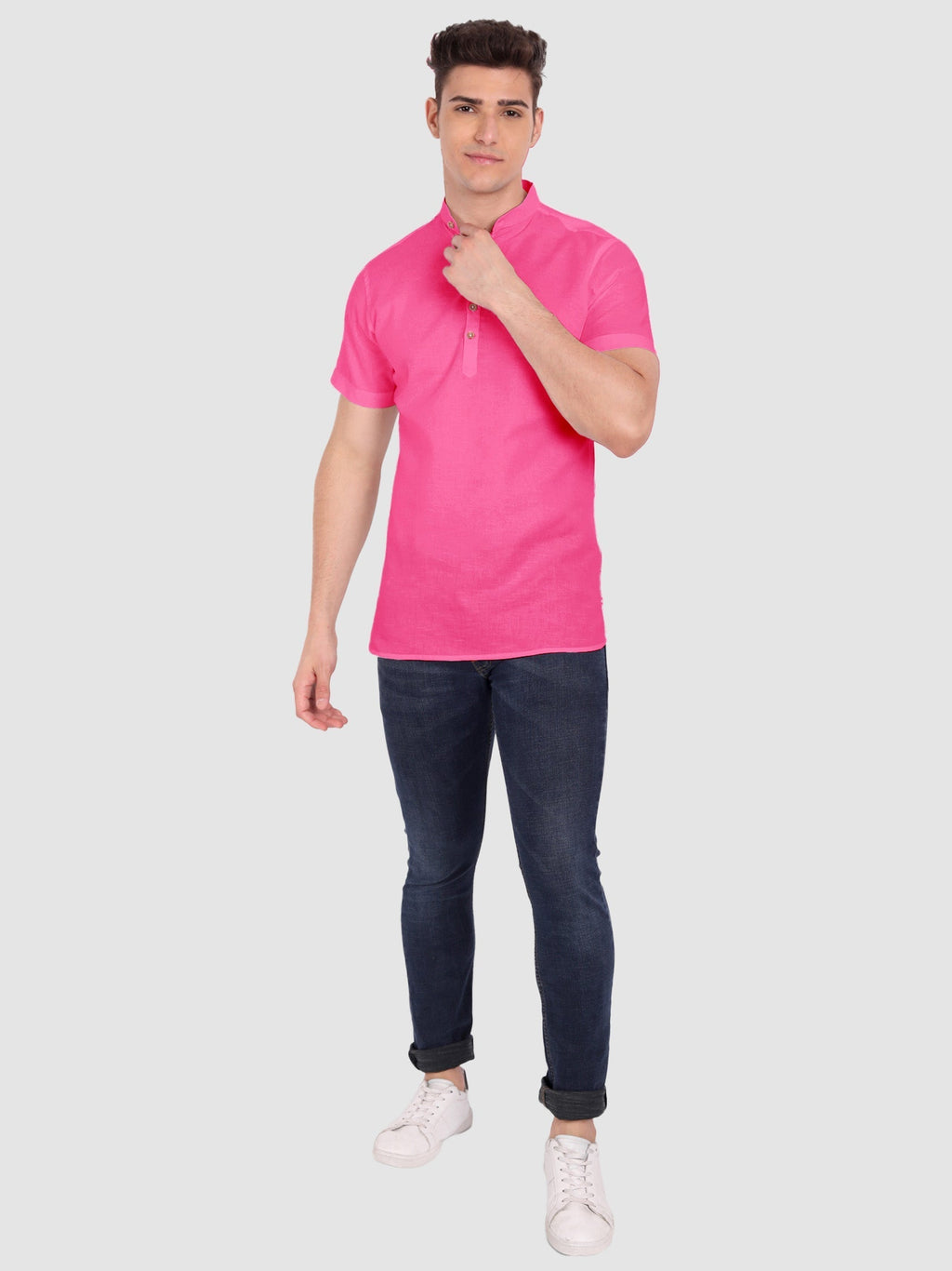 Mens Half Sleeve Casual Cotton Kurta