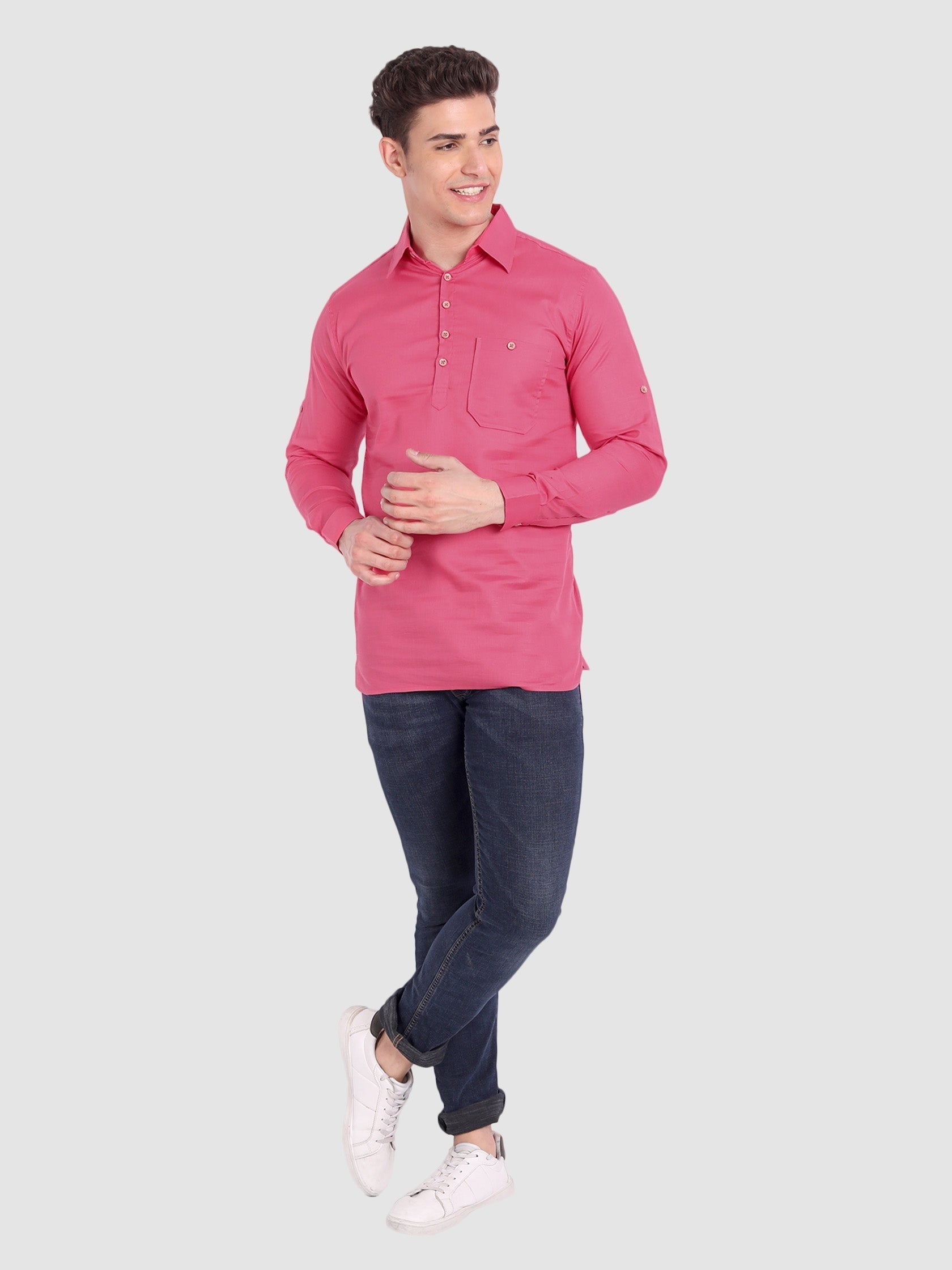 Mens Full Sleeve Casual Cotton Kurta