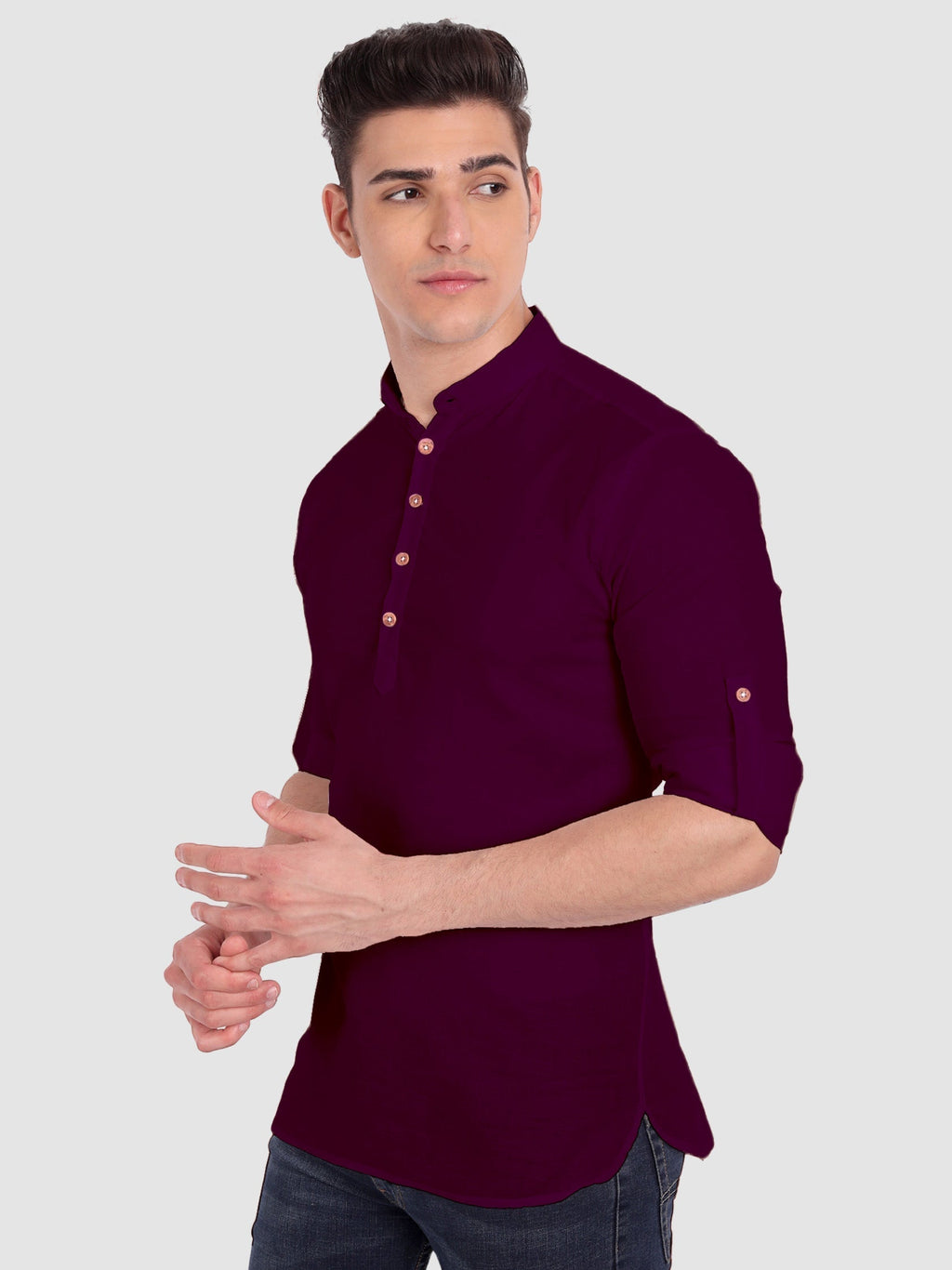 Mens Casual Slim Fit Full Sleeve Cotton Kurta
