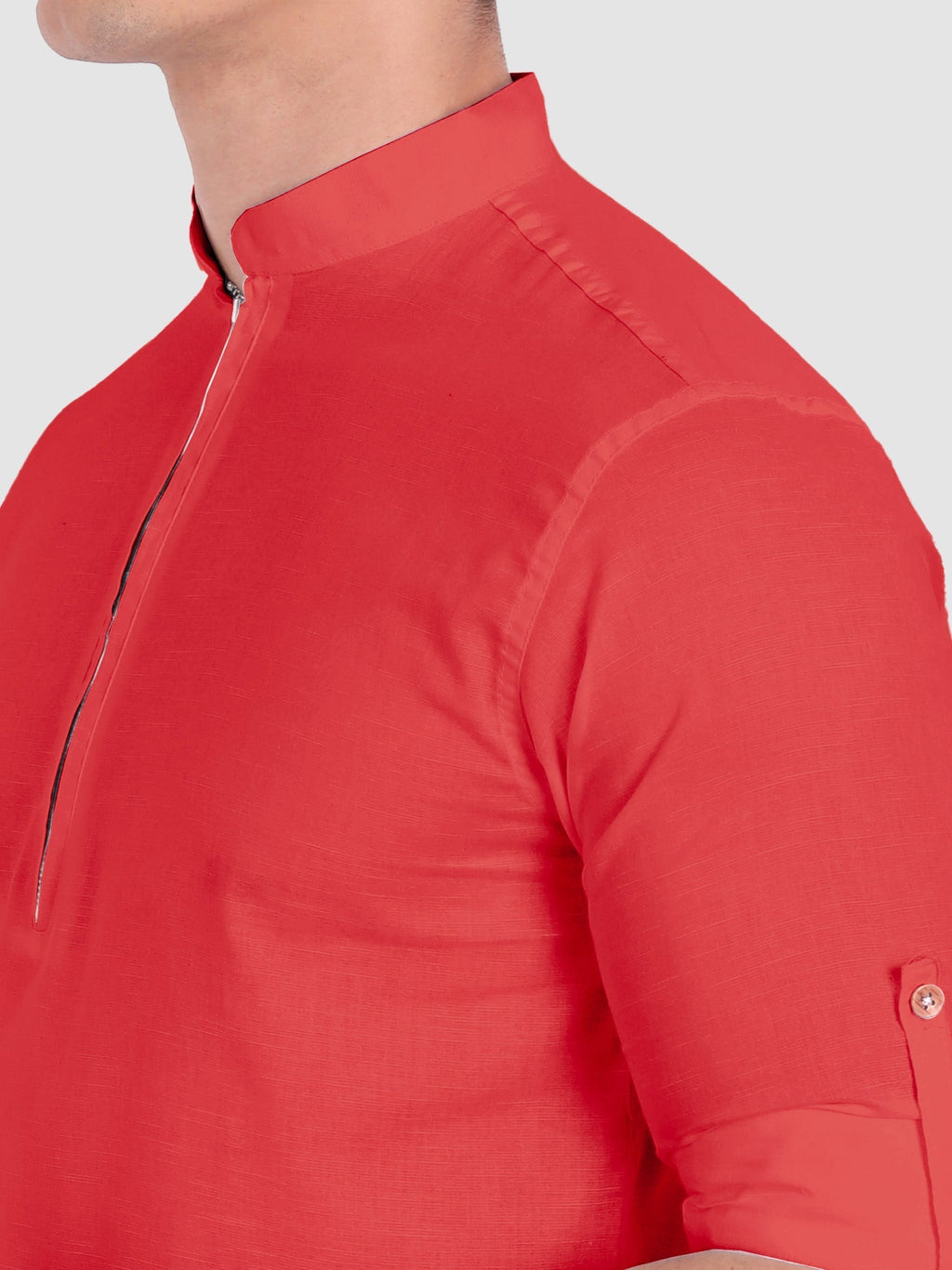 Mens Casual ZIP Style Full Sleeve Cotton Kurta