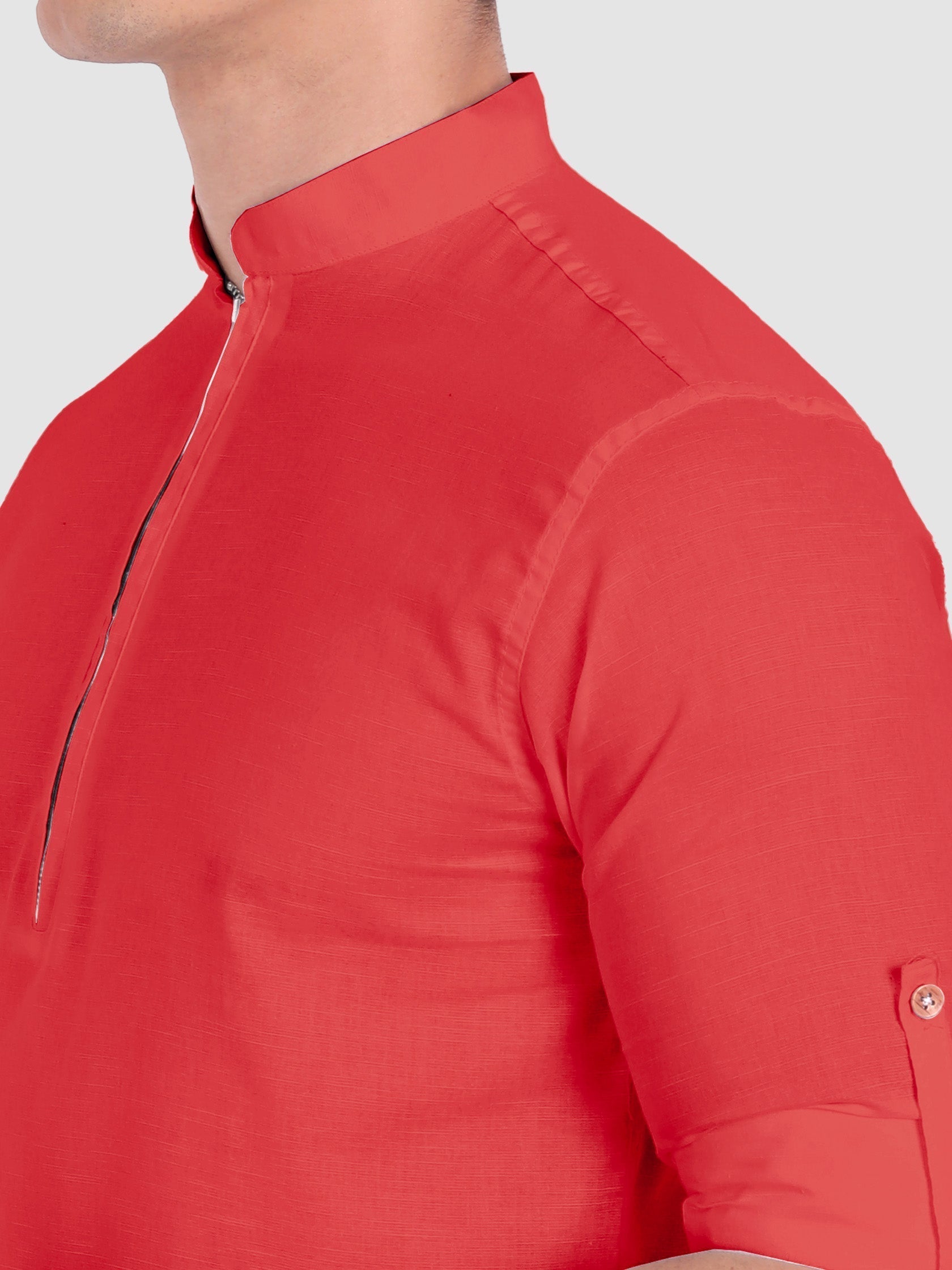 Mens Casual ZIP Style Full Sleeve Cotton Kurta