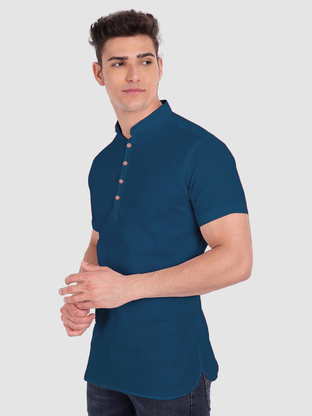 Mens Half Sleeve Casual Cotton Kurta