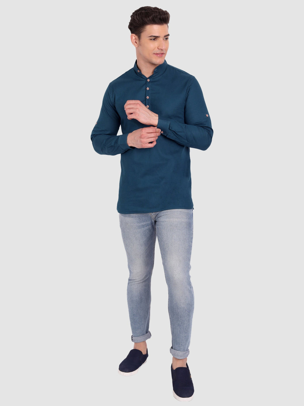 Mens Casual Slim Fit Full Sleeve Cotton Kurta