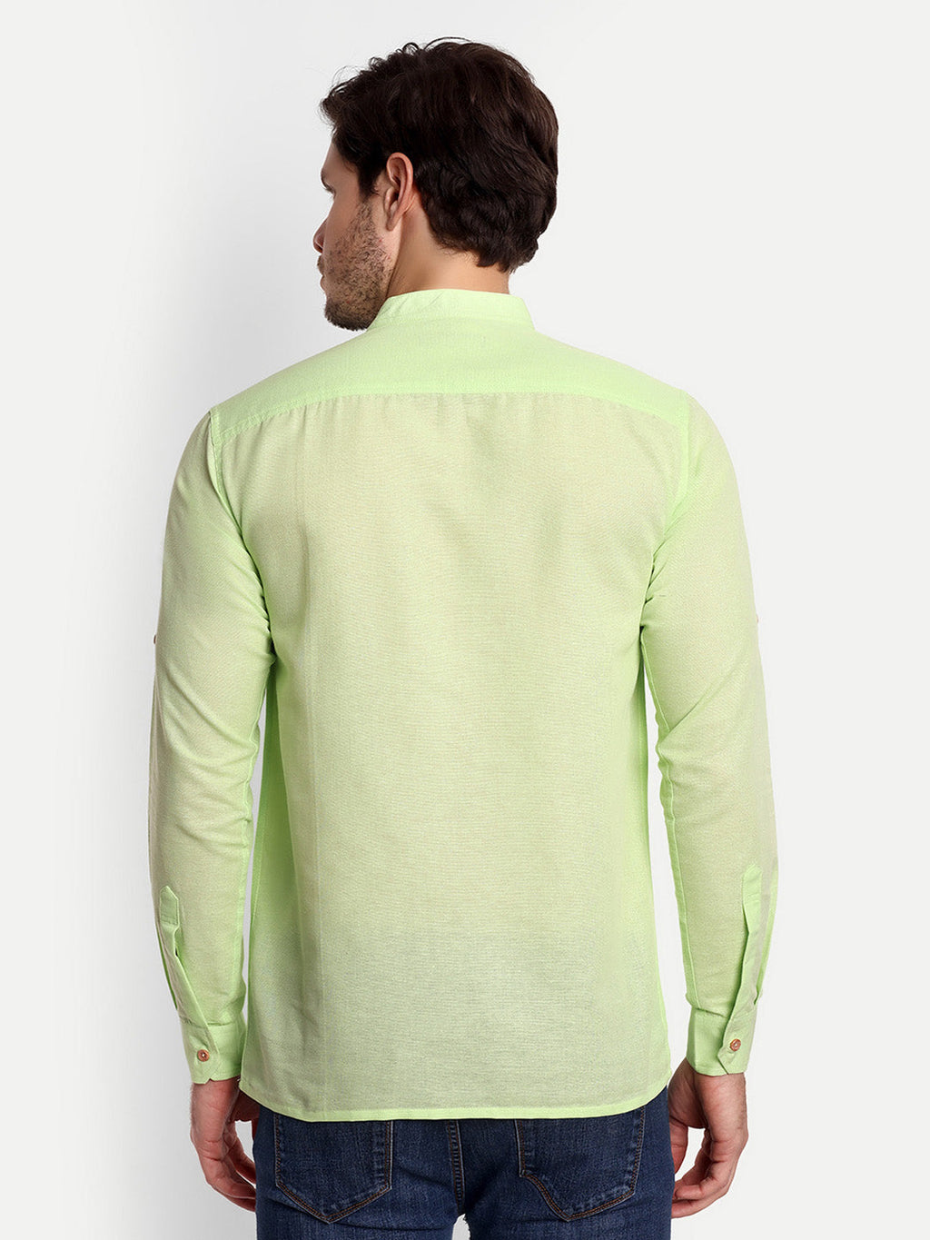 Mens Casual Slim Fit Full Sleeve Double Pocket Cotton Trendy Kurta