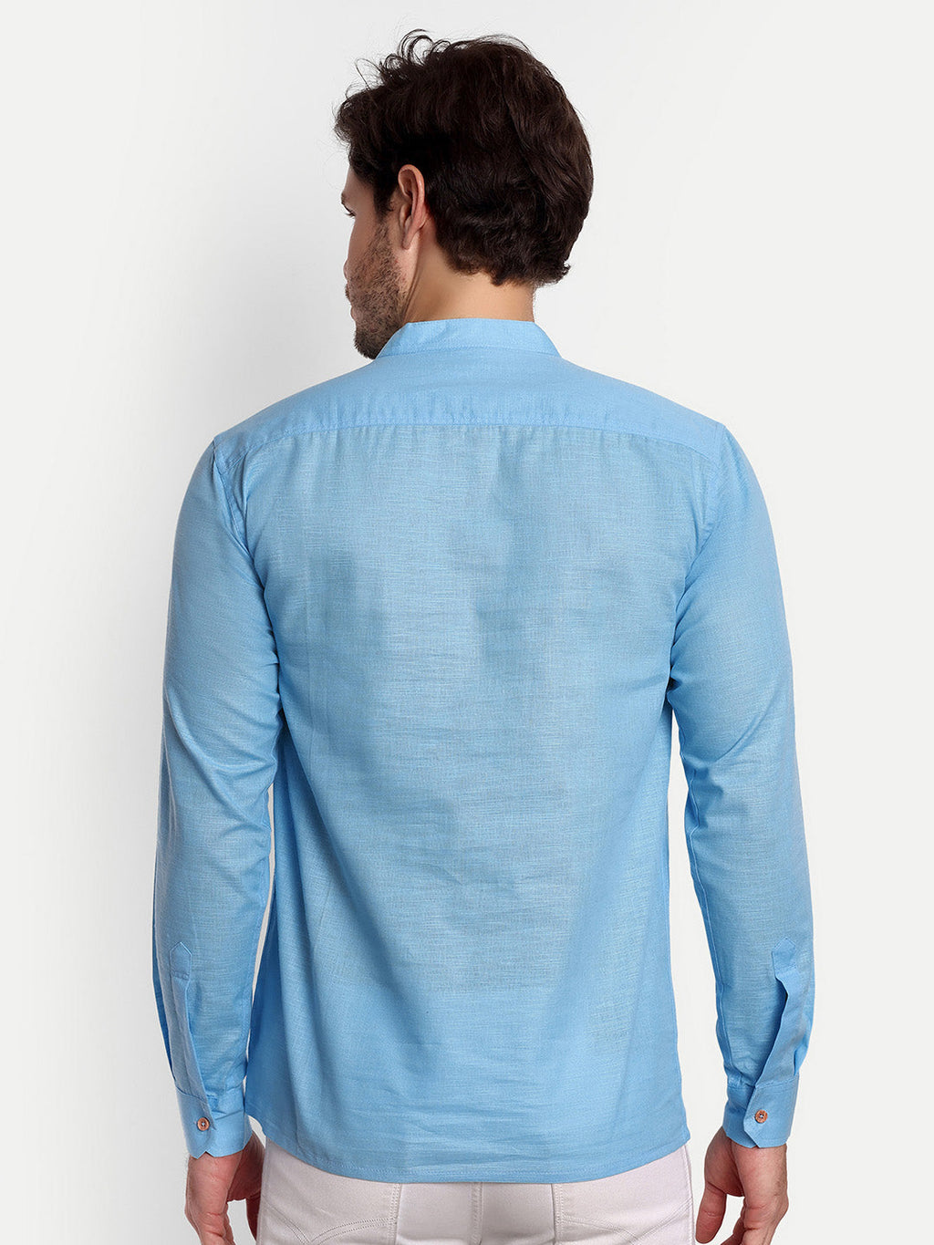 Mens Casual Slim Fit Full Sleeve Double Pocket Cotton Trendy Kurta