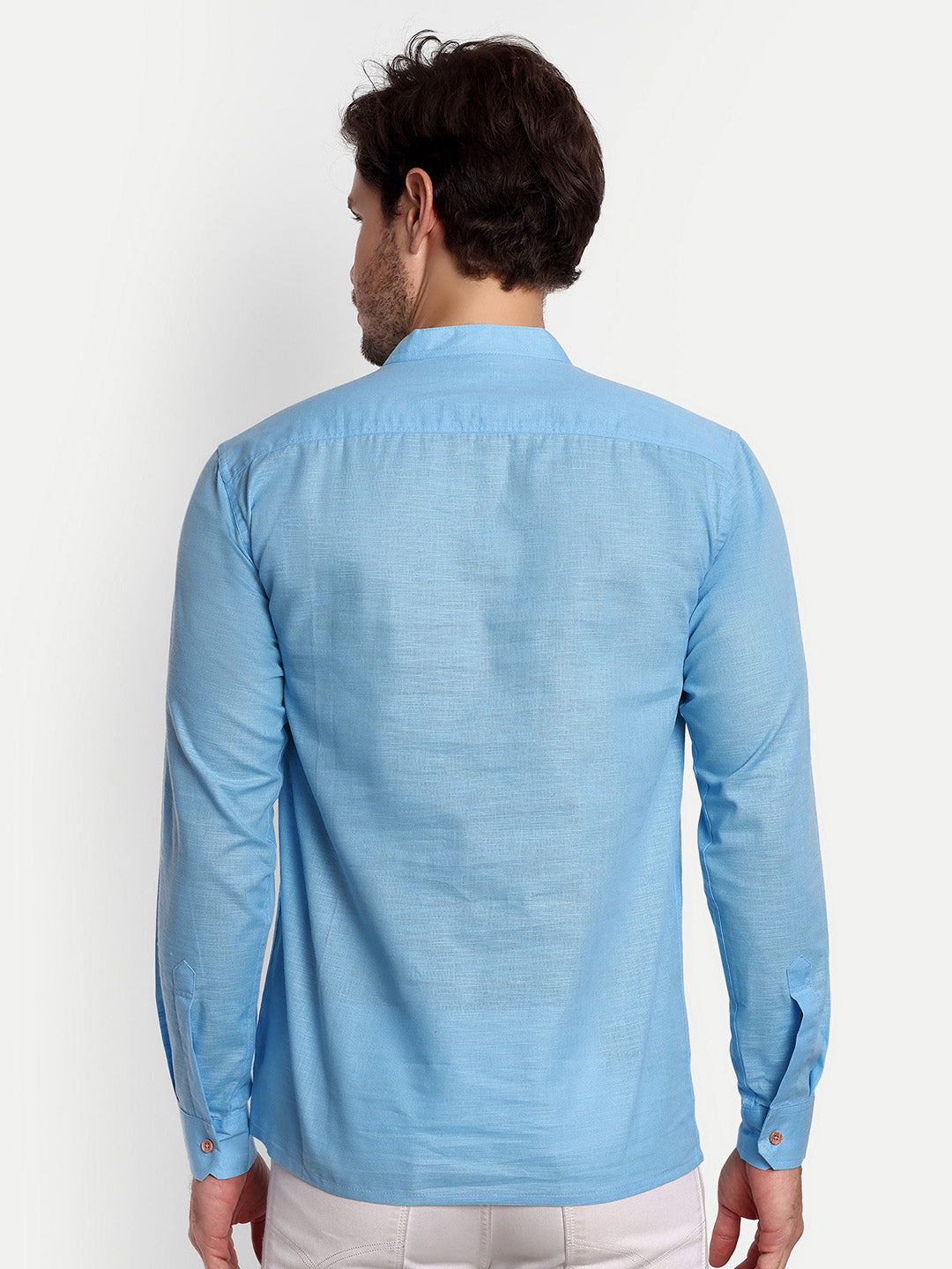 Mens Casual Slim Fit Full Sleeve Double Pocket Cotton Trendy Kurta