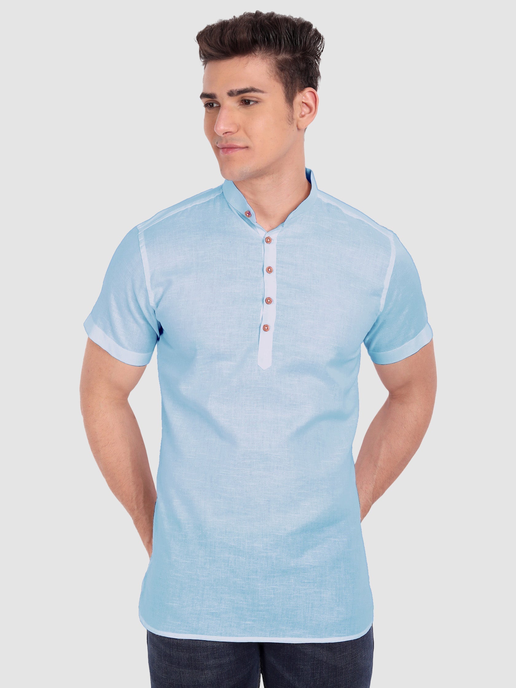 Mens Half Sleeve Casual Cotton Kurta Main image