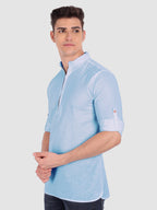 Mens Casual ZIP Style Full Sleeve Cotton Kurta