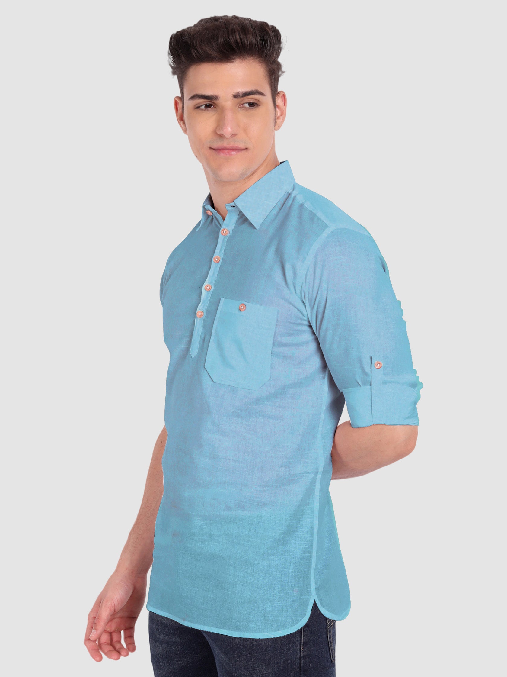 Mens Full Sleeve Casual Cotton Kurta
