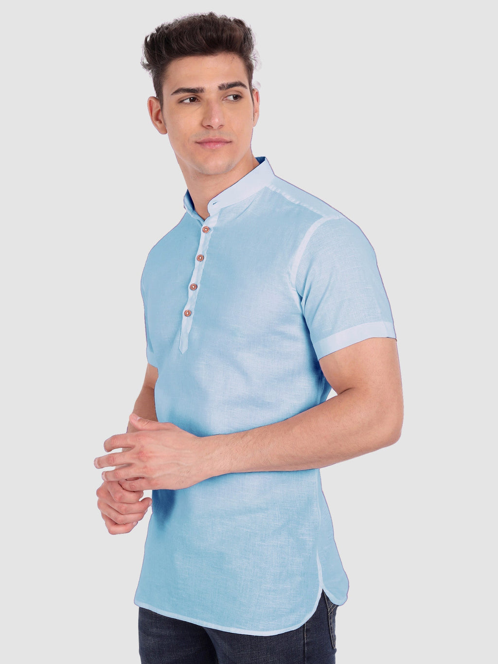 Mens Half Sleeve Casual Cotton Kurta